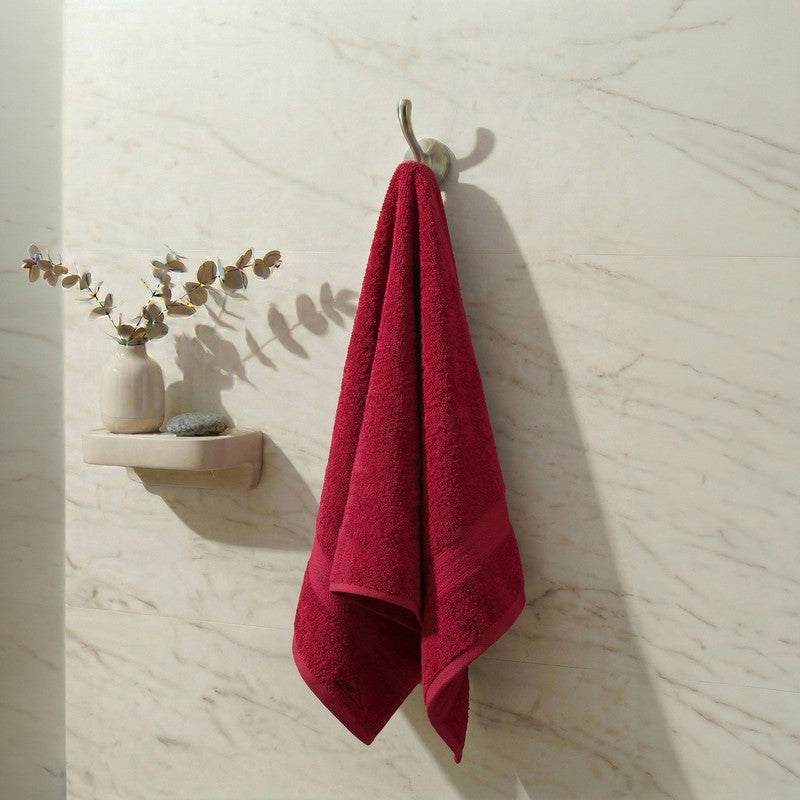 Monte Carlo Soft Mira Pure Cotton Bath Towel - Red - 60 x 120 cms
