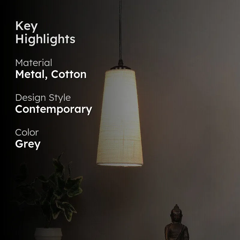 Solarae Metal & Cotton Ceiling Lamp - Grey media 2