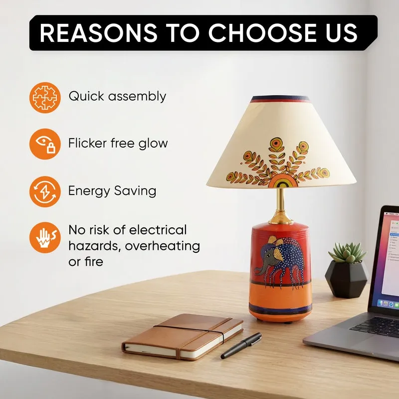 Indrarjun Terracotta Table Lamp - Multicolor media 12
