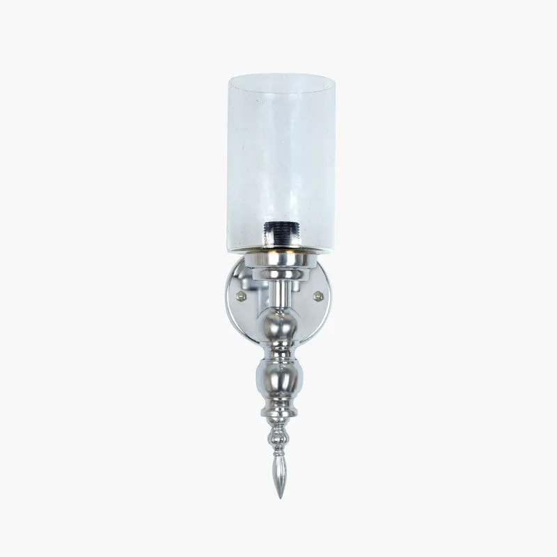 AuraGlow Versatile Glass & Metal Wall Lamp (Silver) - Set Of Two media 4