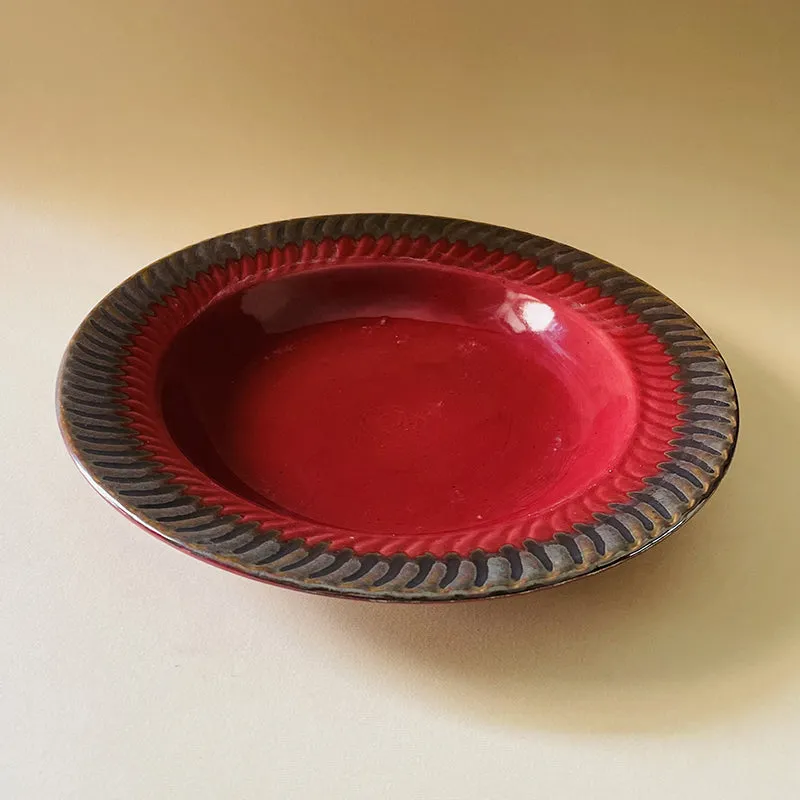 Raisel Ceramic Pasta Plate (Red) - Set Of Six media 7