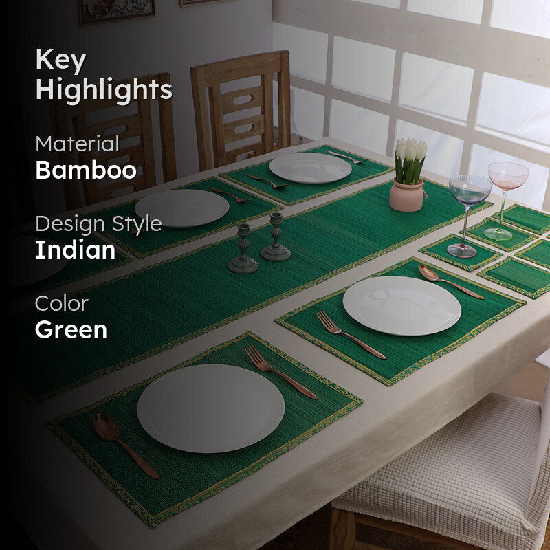 Eco Sip Bamboo Kitchen Linen Set (Green) - Thirteen Piece Set media 2