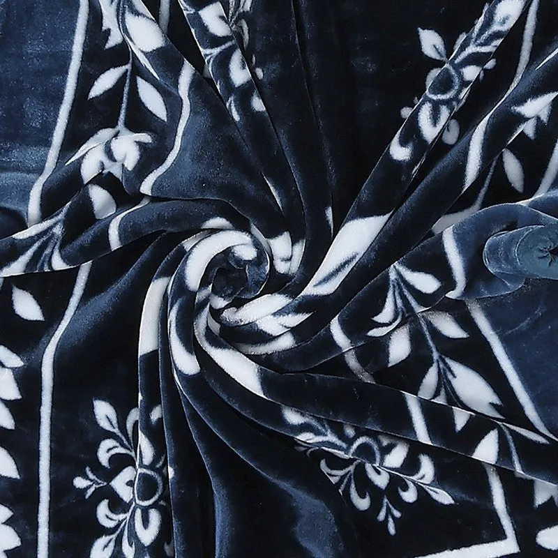 Monte Carlo Midnight Blossom Blanket (Blue)- 540 GSM media 5