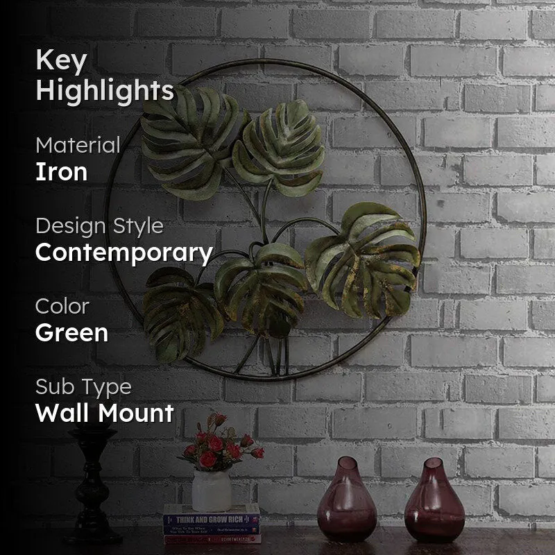 Carved Monstera Iron Wall Accent media 2