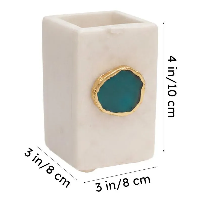 Kade Marble Agate Stationary Holder - Green media 6
