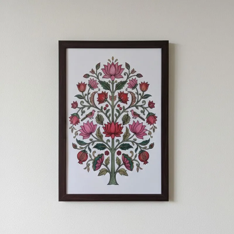 Floral Elephant & Mandala Wall Painting With Frame - Set Of Three media 5