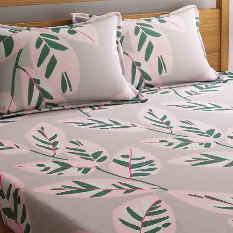 Painterly Leaves Cotton Bedsheet - 210 TC media 5