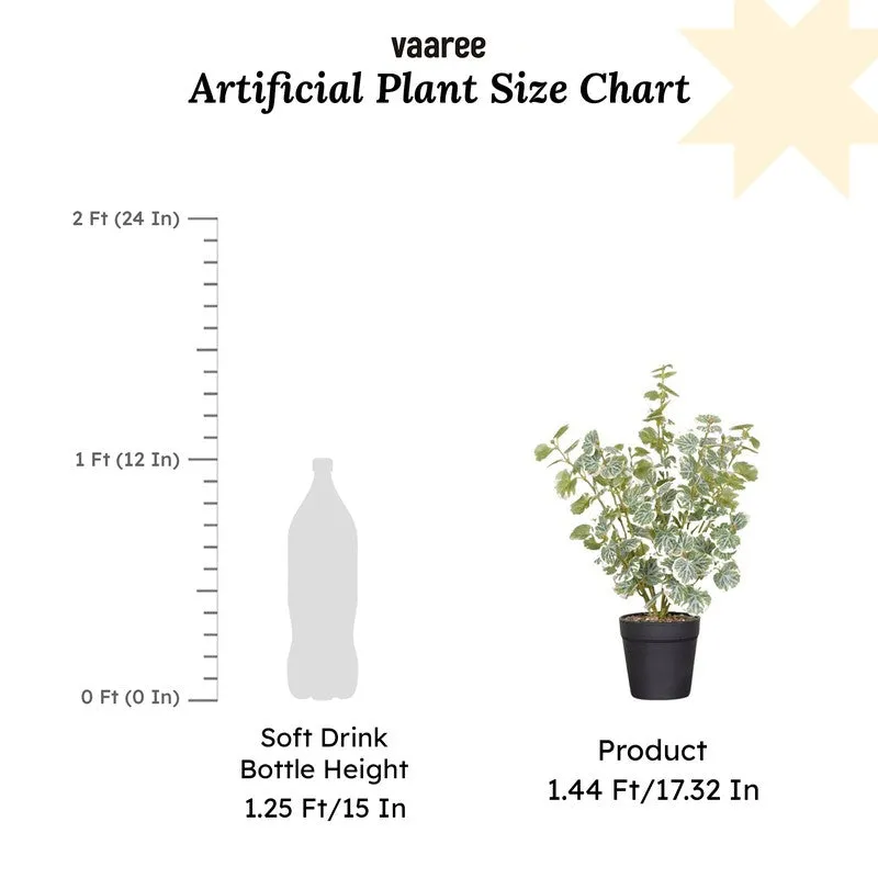 Artificial Geranium Plant With Black Fiber Pot (White) - 1.4 Feet media 7