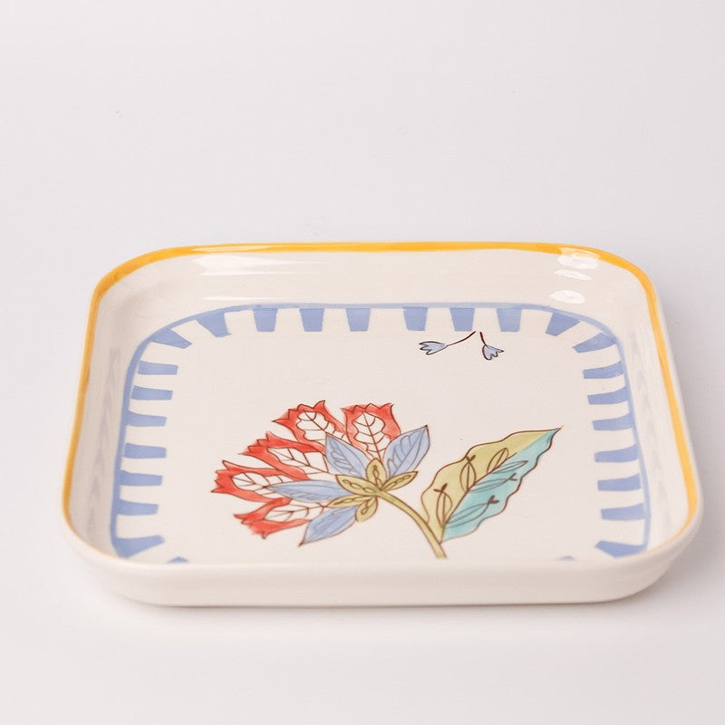 Stripe & Stem Handpainted Square Platter media 3