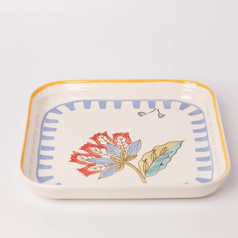 Stripe & Stem Handpainted Square Platter media 3