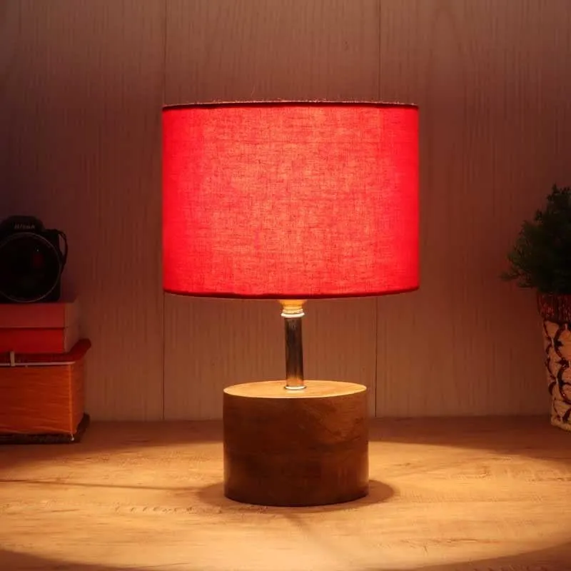 Tezun Fabric Table Lamp - Red,Brown media 1