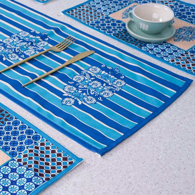 Indigo Imal Table Runner & Placemat - Seven Piece Set