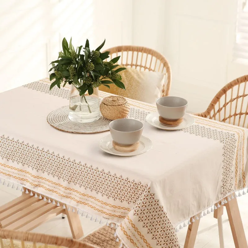 Urban Space Petalia Table Cover - Orange & Off White media 1