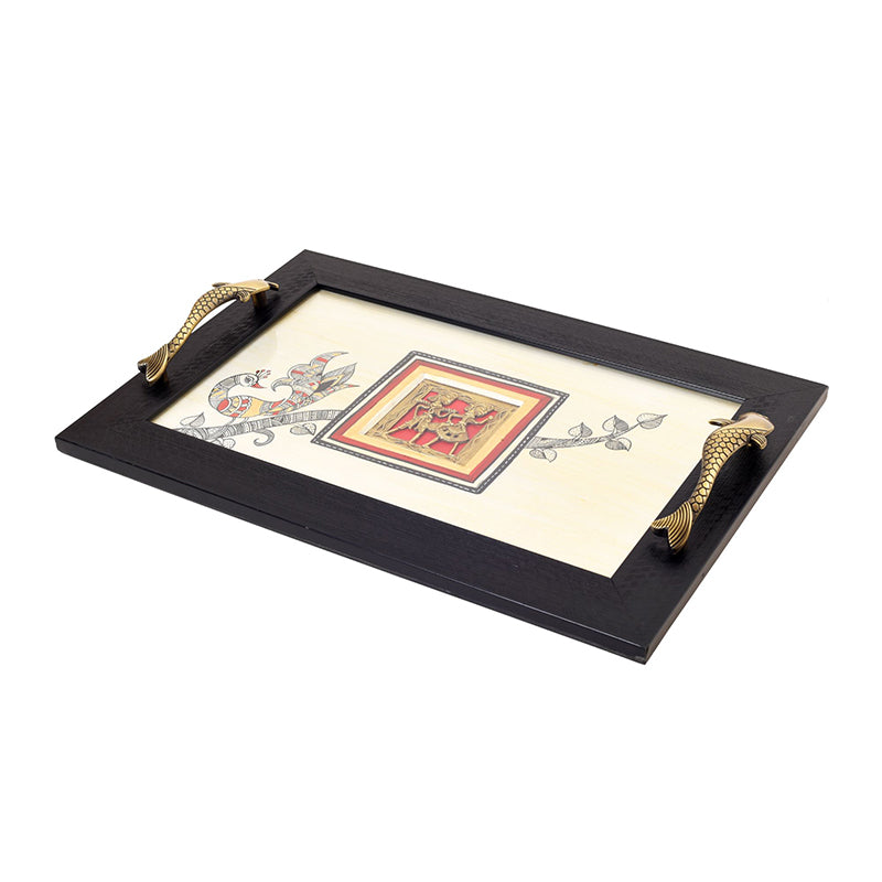 Charita Wood & Metal Serving Tray media 3