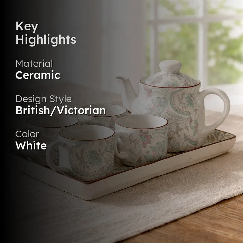 Florale Ceramic Tea Set - Six Piece Set media 2