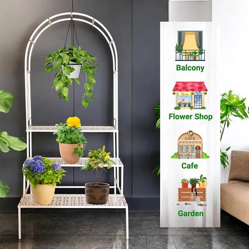 Aether Arch Metal Planter Stand - White media 6