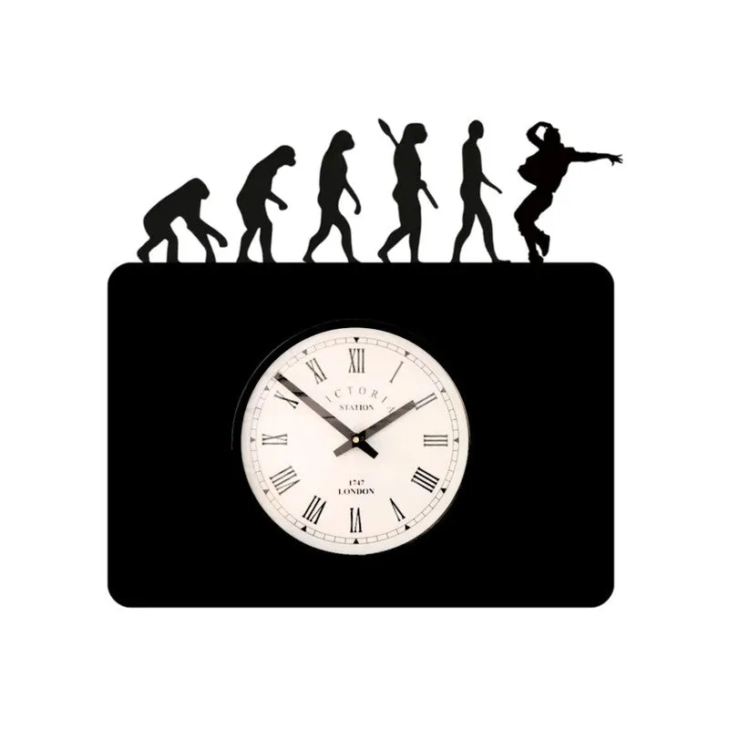 Evolutioner Steel Analog Wall Clock - Black media 4