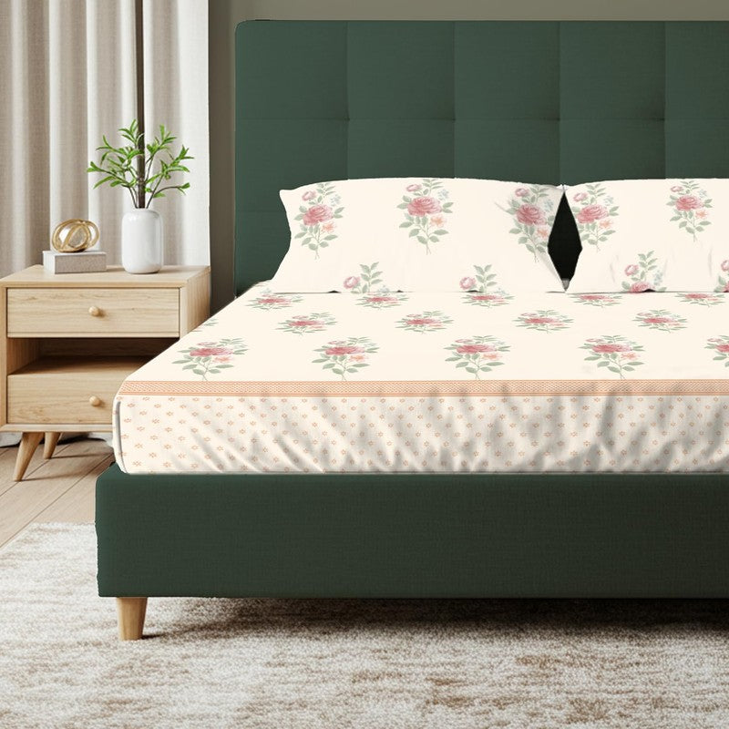 Urban Space Soft Floralux Cotton Bedsheet (Dark Pink) - 200 TC media 5