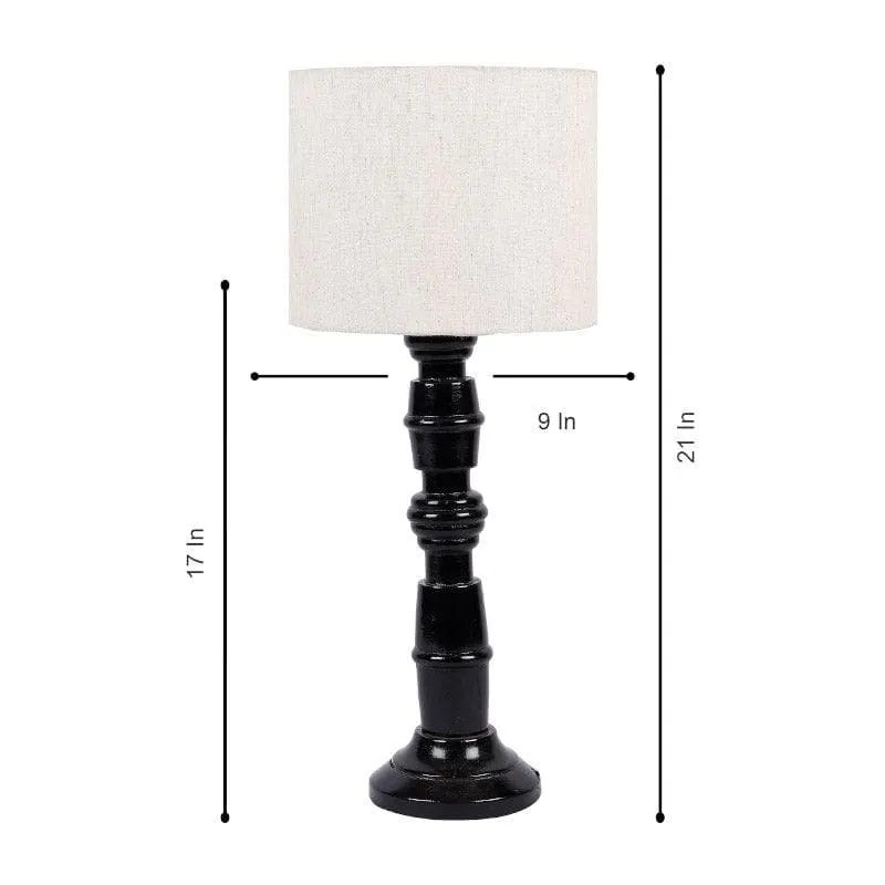 Urbane Baxter Fabric Table Lamp - White,Black media 6