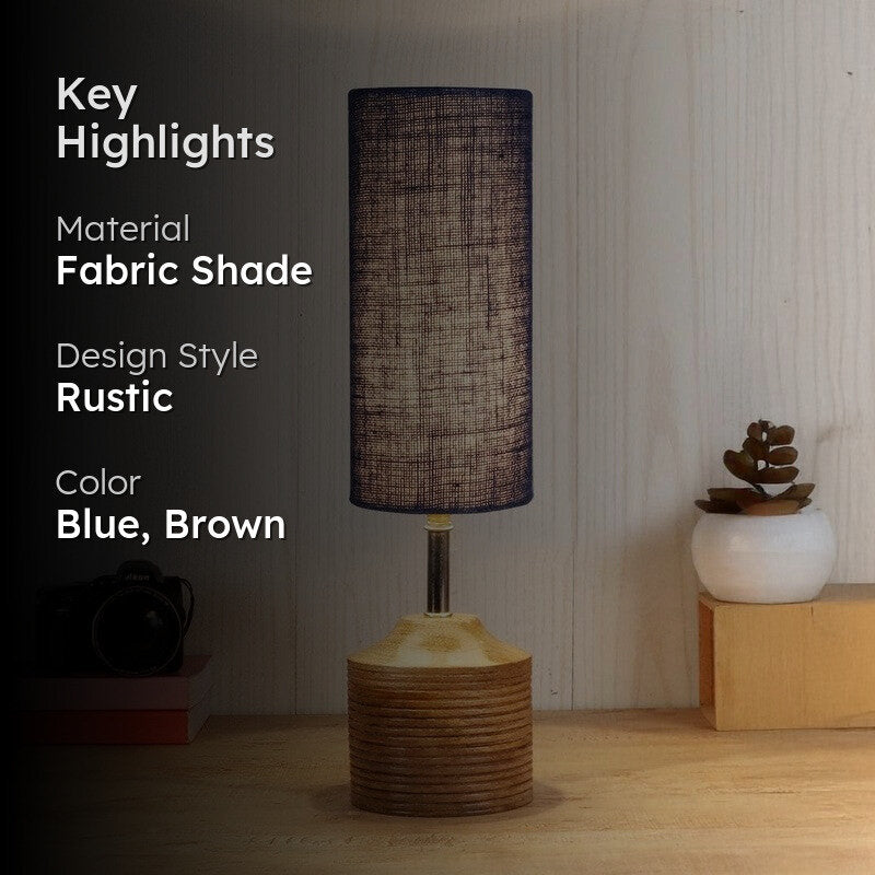 Woody Fabric Table Lamp - Blue,Brown media 2