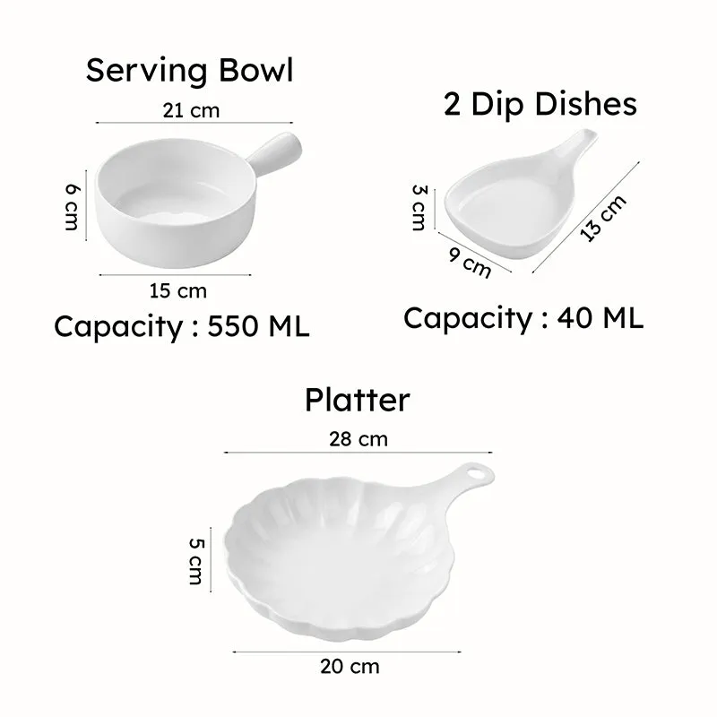 Signature Feast Porcelain Platter (Blue) - Four Piece Set - 7