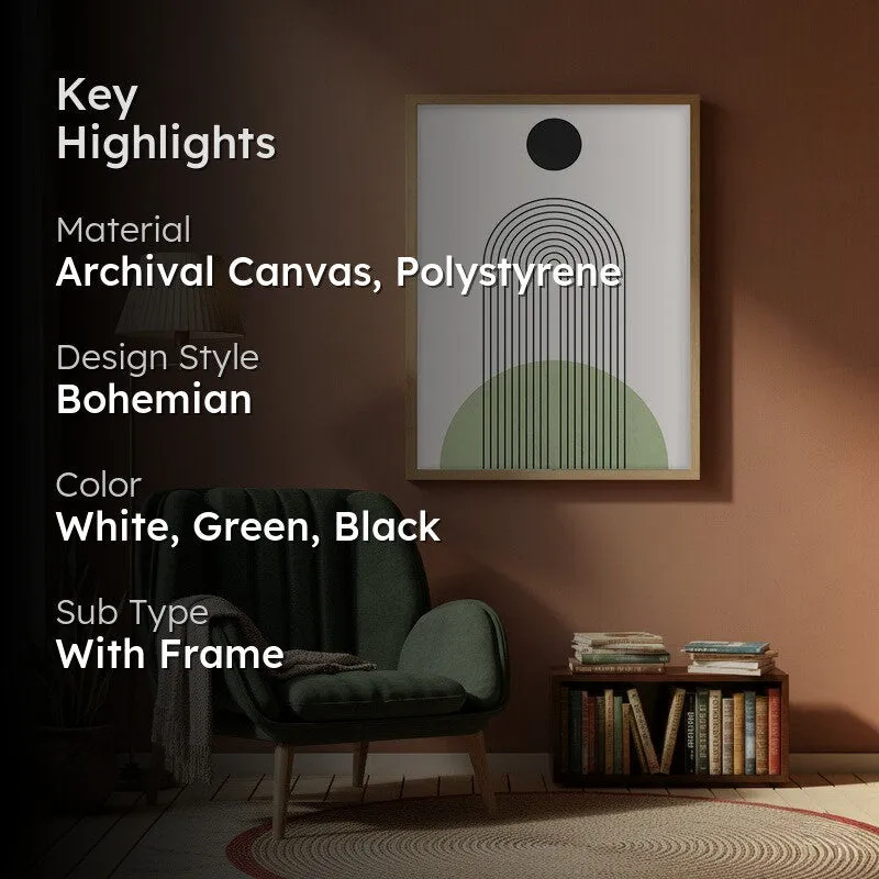 Quiet Horizon Canvas Wall Painting With Brown Frame media 2