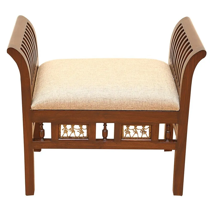 Cleo I Teak wood Ottoman media 5
