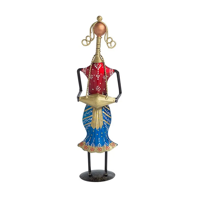 Lady Musician Iron Showpiece - Blue,Red media 3