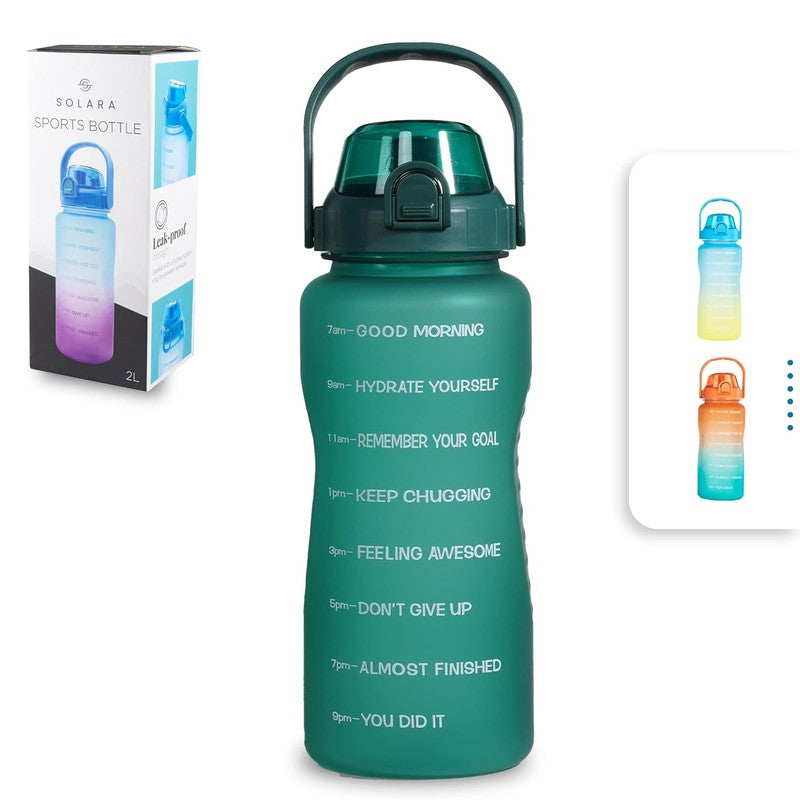 Solara Siply Plastic Water Bottle (2000 mL) - Green media 3