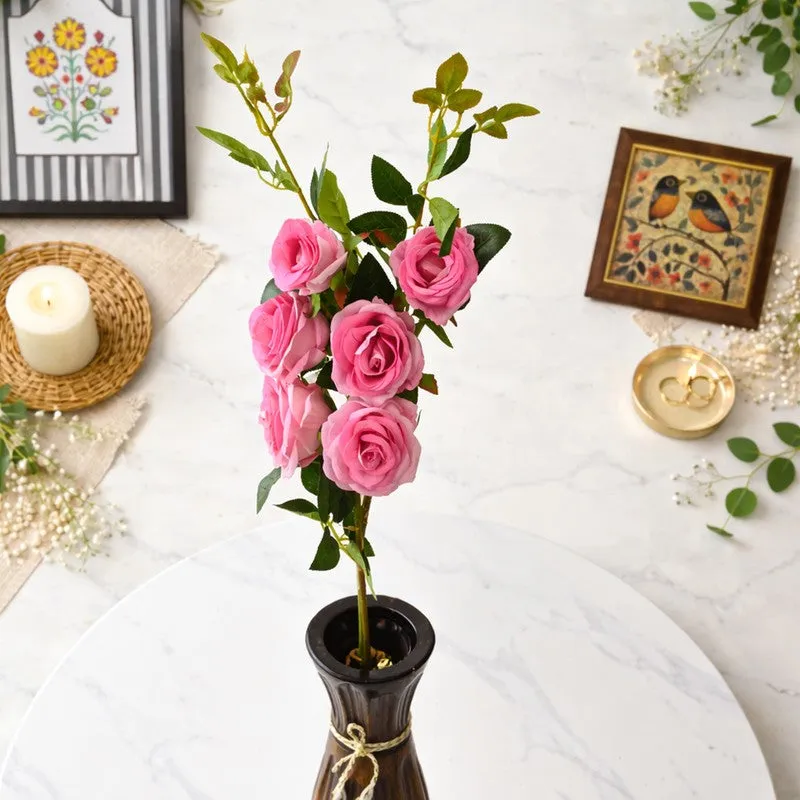 Roselle Charm Plastic Artificial Flower - Set Of Two media 4