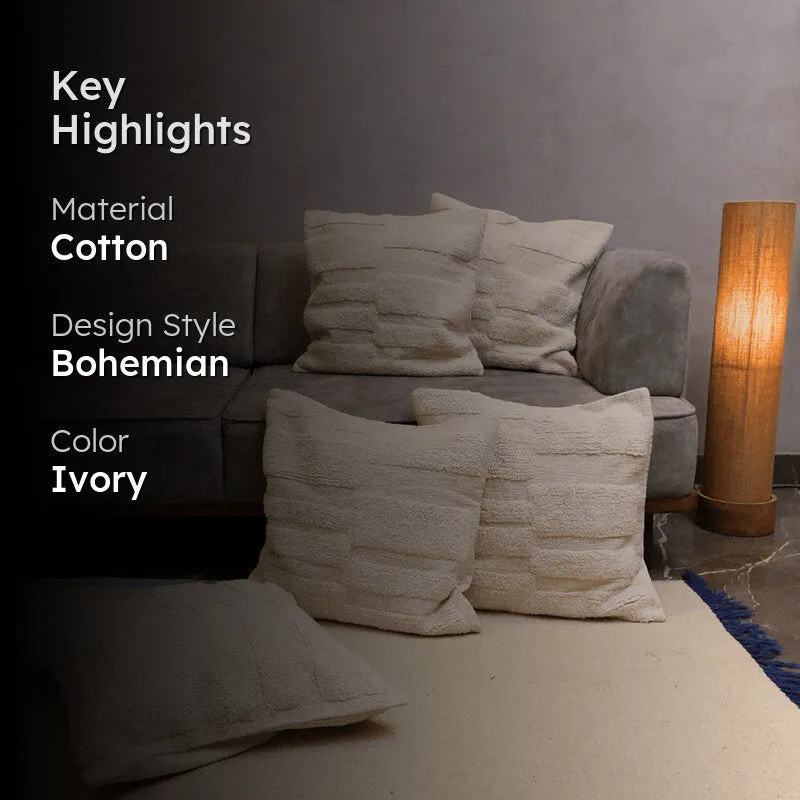 Cozy Courier Tufted Cushion Cover (Ivory) - Set Of Five media 2