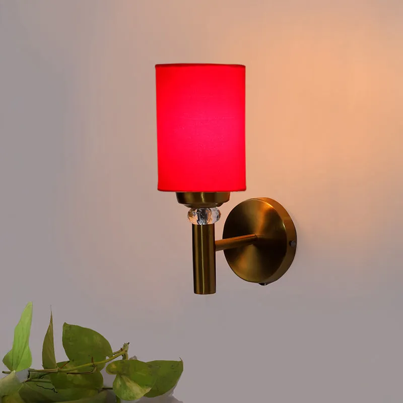 Sienna Steel & Cotton Wall Lamp - Red media 1