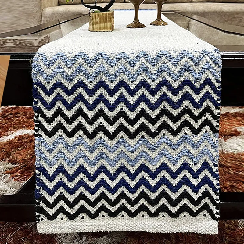 Zig Zag Peaks Chevron Cotton Table Runner media 4