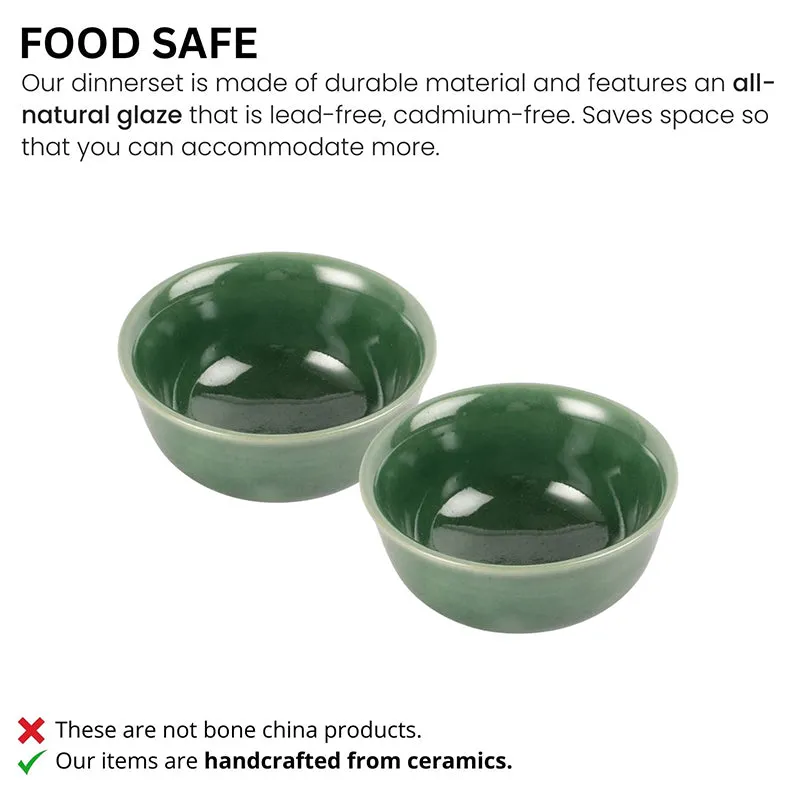 Brienne Ceramic Soup Bowl (150 mL/Green) - Set Of Six media 5