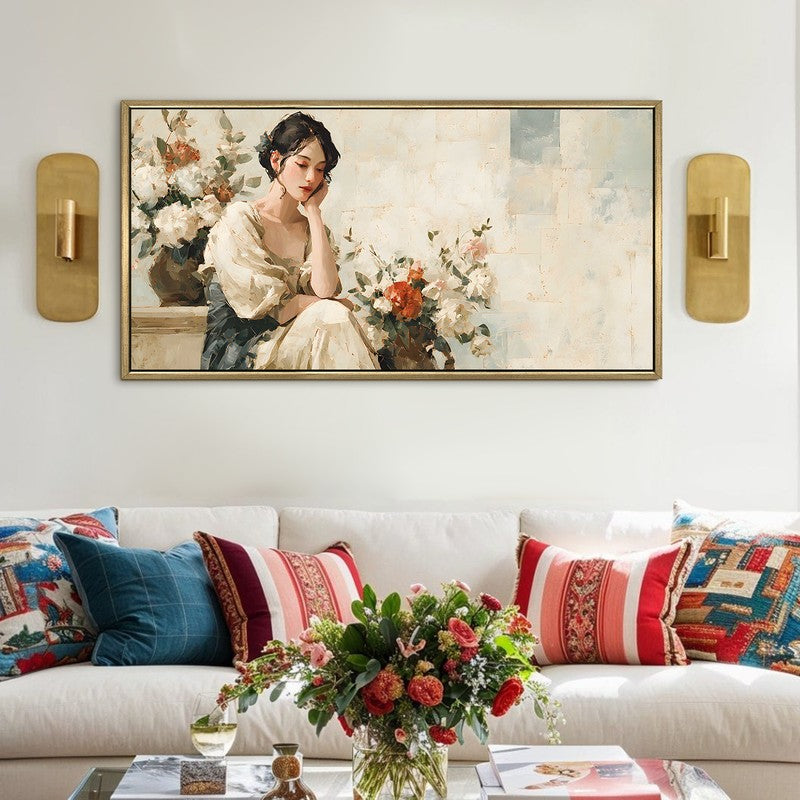 Floral Reverie Canvas Wall Painting With Frame