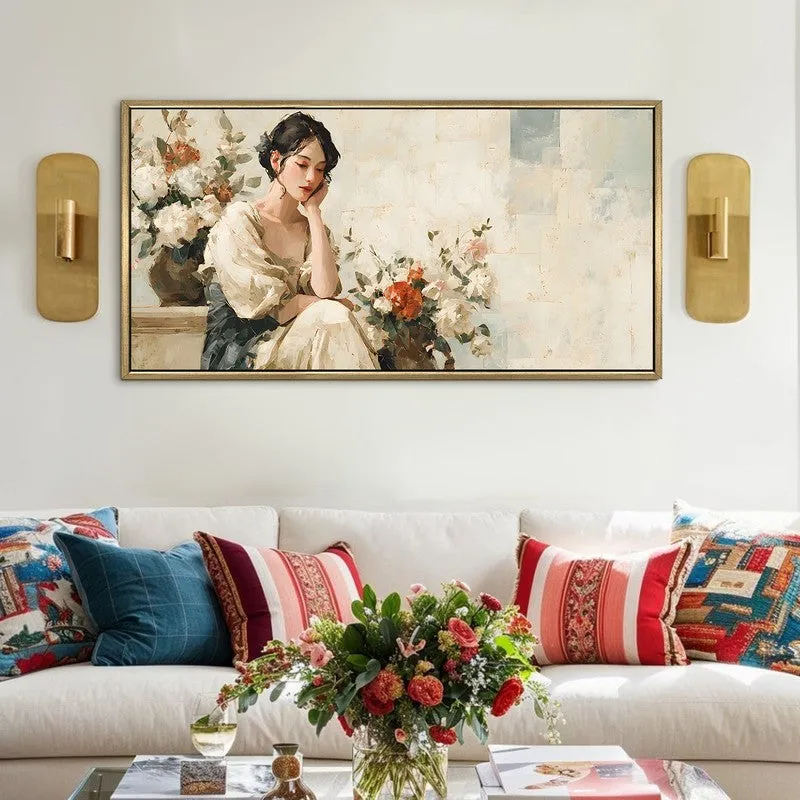 Floral Reverie Canvas Wall Painting With Frame media 1