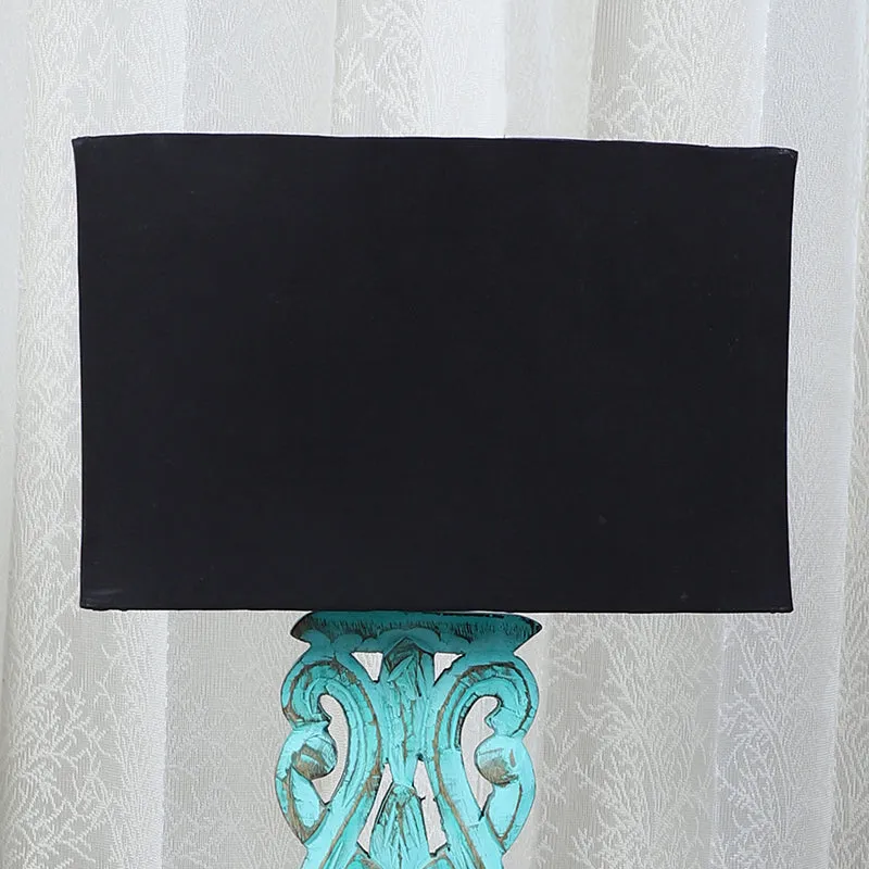 Urbane Sigil Mango Wood Table Lamp - Black,Blue media 3