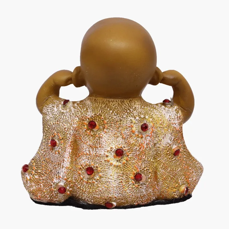 Awakening Laughing Buddha Showpiece - Brown media 5