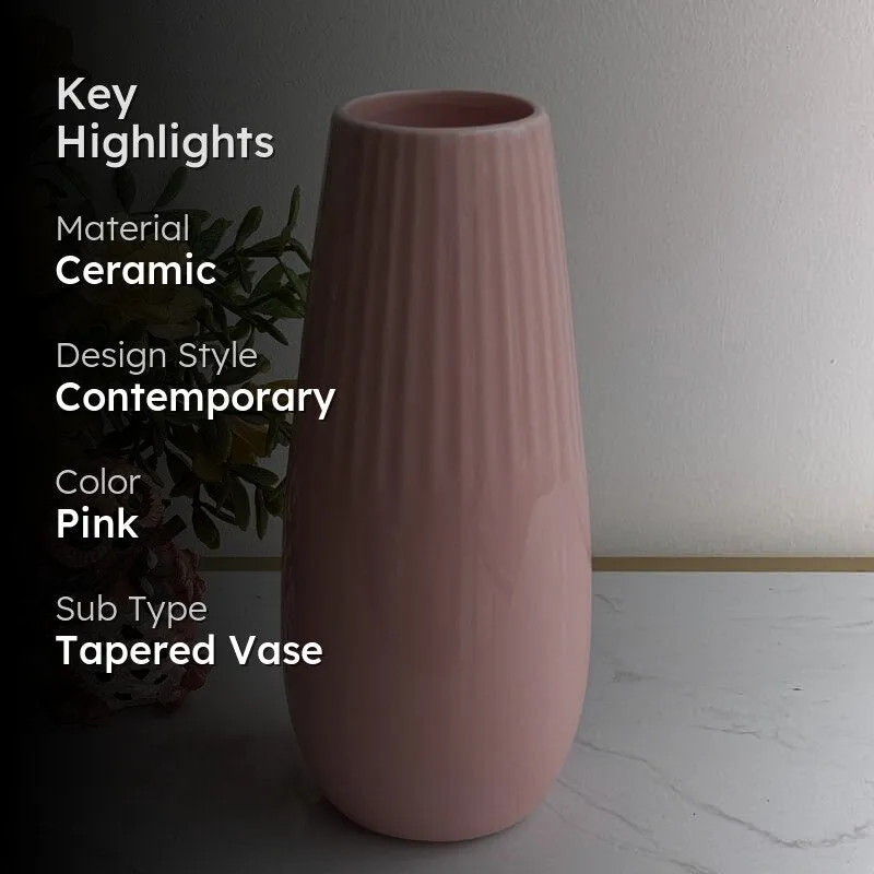 Redvo Ceramic Vase - Pink media 2