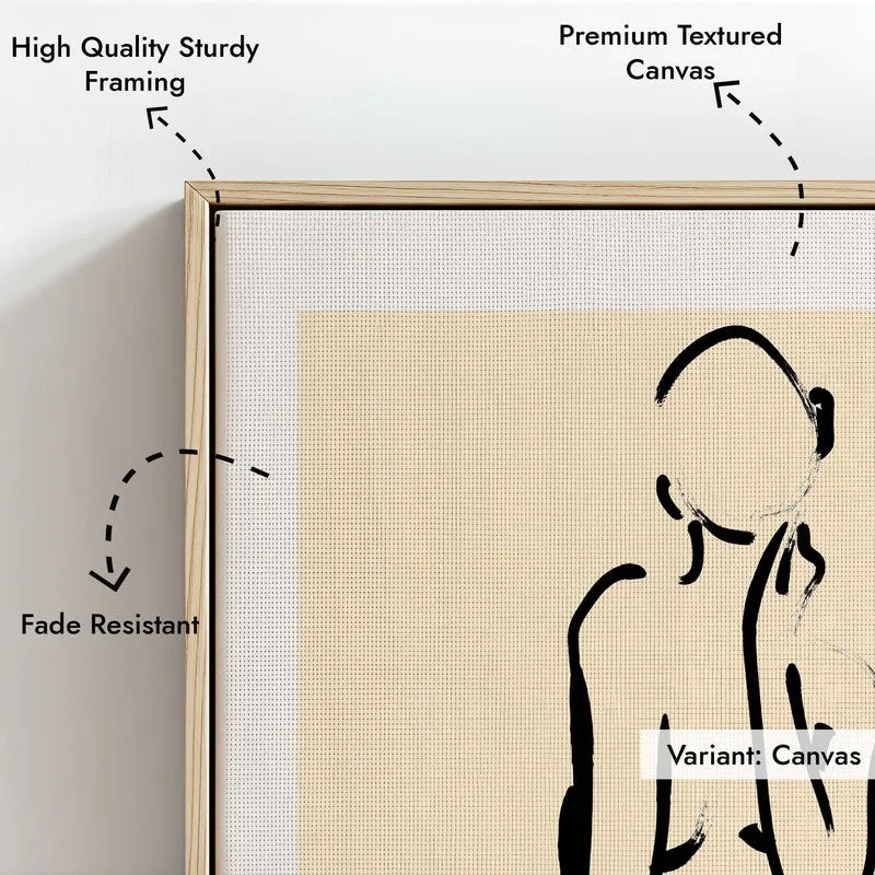 Unrushed Being Canvas Wall Painting With Brown Frame media 7