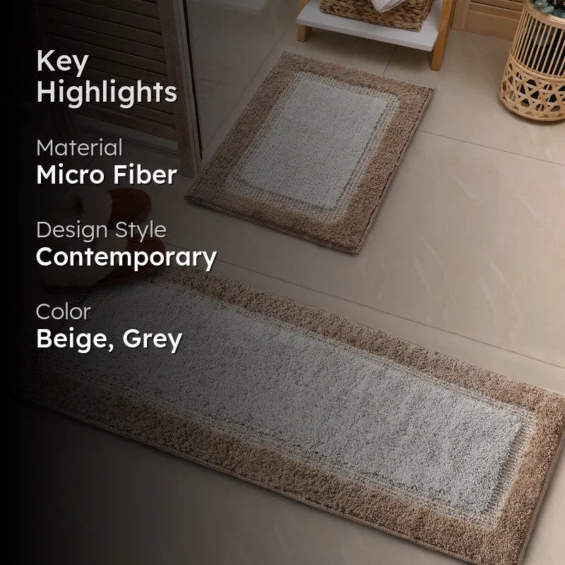 TuftTouch Microfiber Bath Mats (Beige) - Set of Two media 2