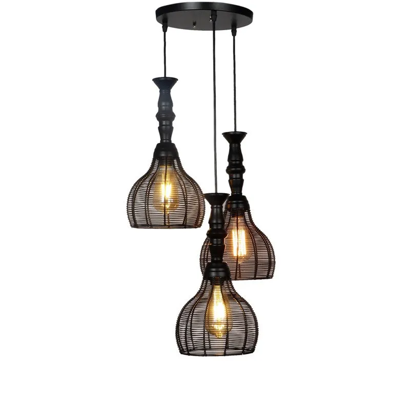 Matte Cage Iron Ceiling Lamp media 3