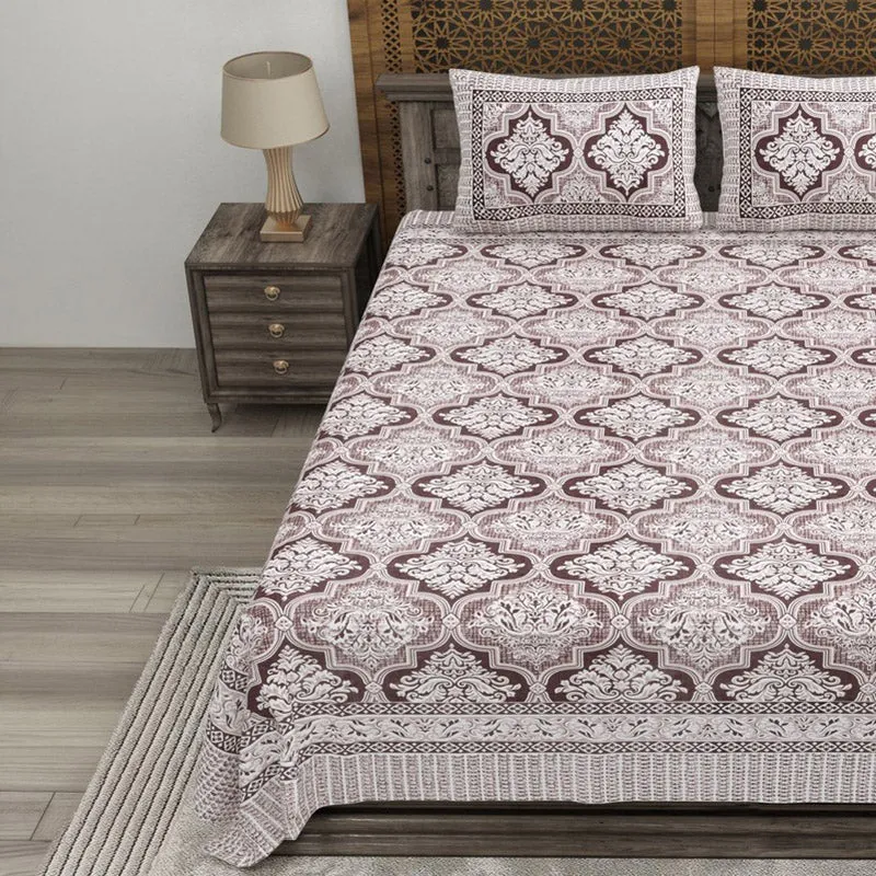Craftva Cotton Bedsheet (Brown) - 240 TC media 3