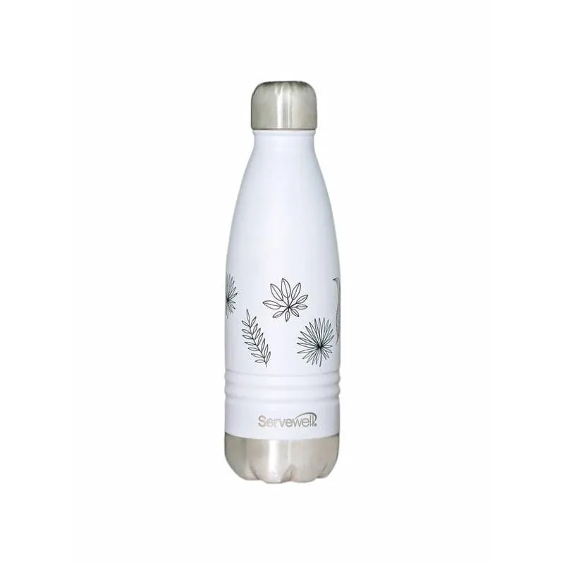 Leafy Mate Hot & Cold Thermos Bottle (White) - 500 mL - 4