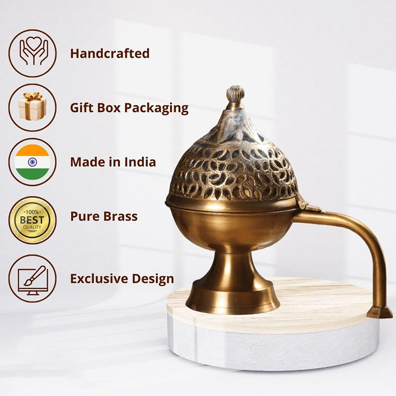Mriganka Brass Incense Holder media 5