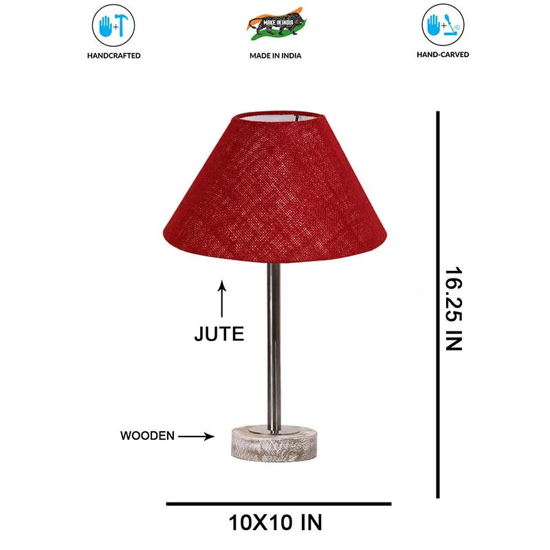 Sienna II Rodin Wooden Table Lamp - Maroon,Silver,White media 7
