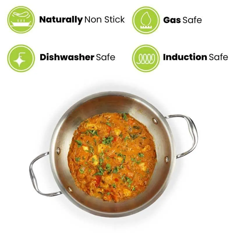 Suko Induction Safe Kadhai With Lid - 1200 mL / 7 Inches media 5