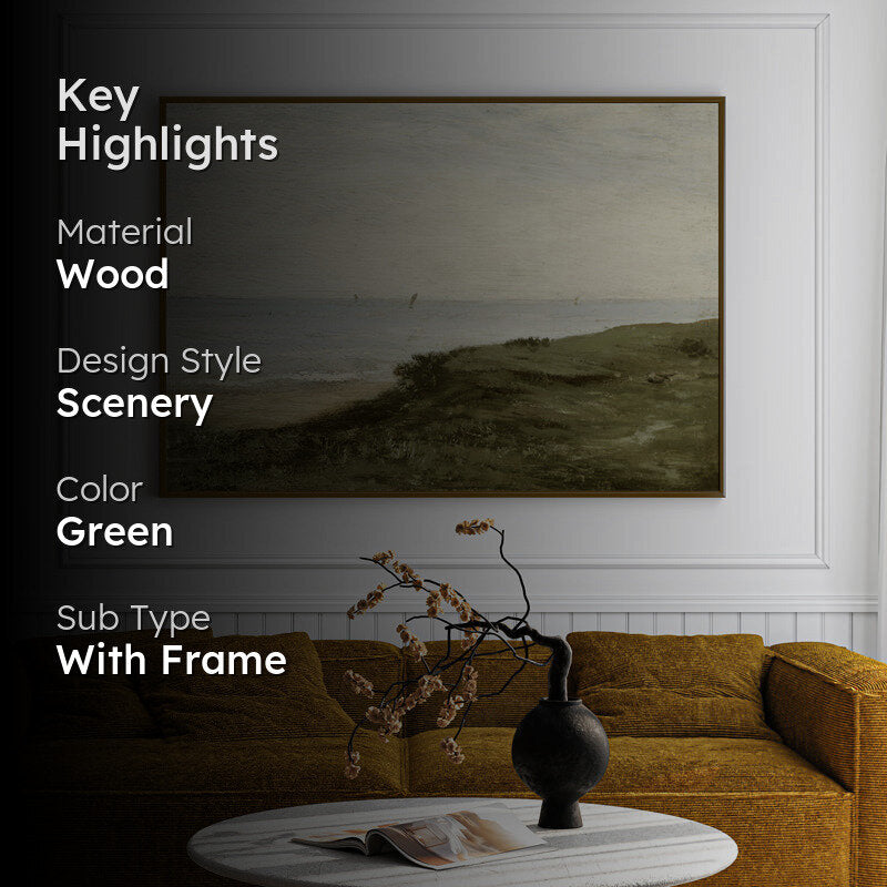 Cliff & Waves Wood Wall Art With Frame - Black media 2