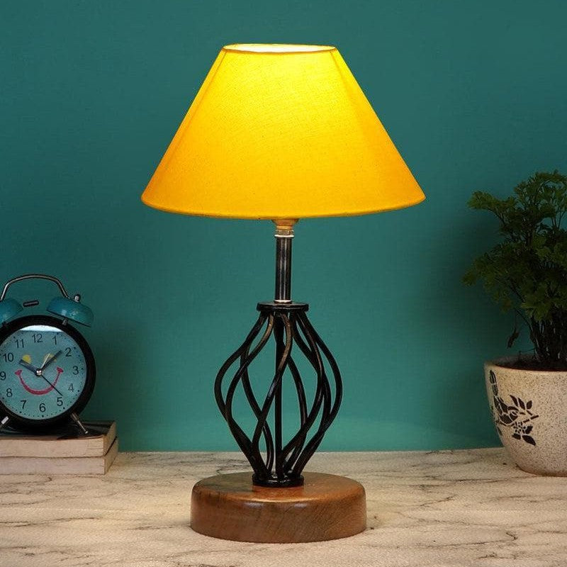 Georgia Fabric Table Lamp - Yellow,Black