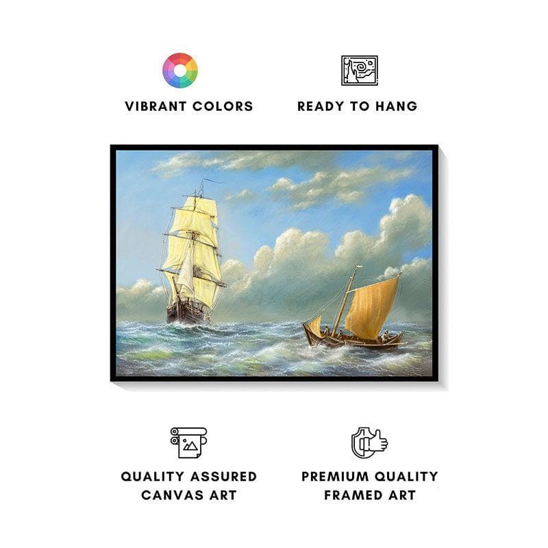Sailing Ship Canvas Painting - Black Frame media 4